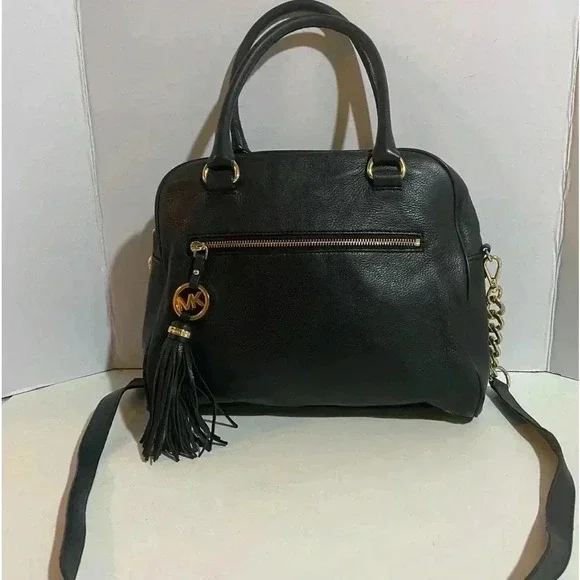 Michael kors Black leather satchel handbag - Picture 1 of 12